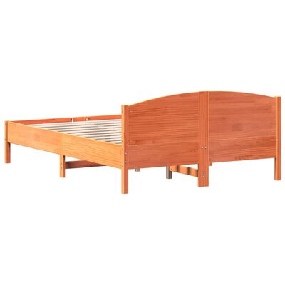 vidaXL Cama sem colchão 140x200 cm madeira pinho maciça castanho-mel