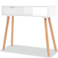 vidaXL Mesa consola de pinho maciço 80x30x72 cm branco