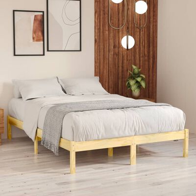 vidaXL Estrutura de cama king 150x200 cm madeira maciça