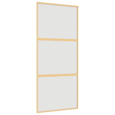 vidaXL Porta deslizante 90x205 cm vidro ESG fosco/alumínio dourado