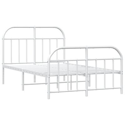 vidaXL Estrutura de cama com cabeceira e pés 120x190 cm metal branco