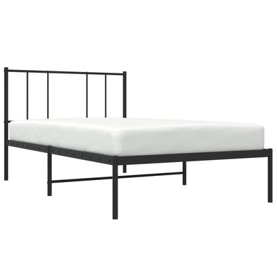 vidaXL Estrutura de cama com cabeceira 90x200 cm metal preto