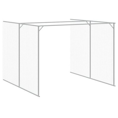 vidaXL Casota p/ cães c/ parque 214x865x181 cm aço galvaniz. antracite