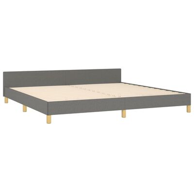 vidaXL Estrutura de cama sem colchão 200x200 cm tecido cinzento-escuro