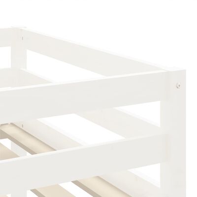 vidaXL Cama alta p/ criança c/ escada 90x200 cm pinho maciço branco