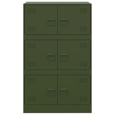 vidaXL Aparador 67x39x107 cm aço verde azeitona