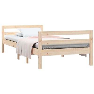 vidaXL Cama sem colchão 75x190 cm madeira de pinho maciça