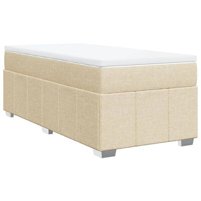 vidaXL Cama com molas/colchão 80x200 cm tecido cor crème