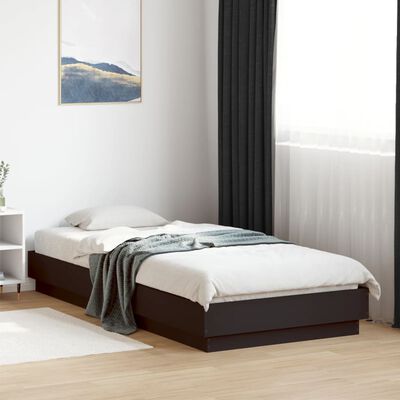 vidaXL Estrutura de cama 100x200 cm derivados de madeira preto