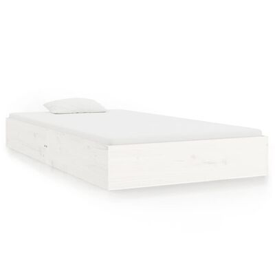 vidaXL Estrutura de cama 100x200 cm madeira maciça branco