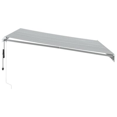 vidaXL Toldo retrátil automático com LED 400x300 cm antracite/branco