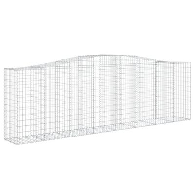 vidaXL Cestos gabião arqueados 2pcs 400x50x120/140cm ferro galvanizado