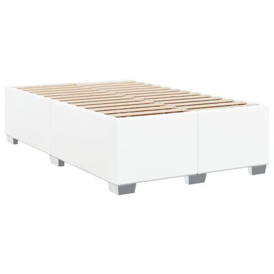 vidaXL Estrutura de cama 120x190 cm couro artificial branco