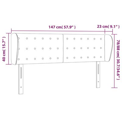 vidaXL Cabeceira de cama c/ abas couro artificial 147x23x78/88cm creme