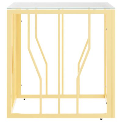 vidaXL Mesa de centro 50x50x50 cm aço inoxidável e vidro dourado