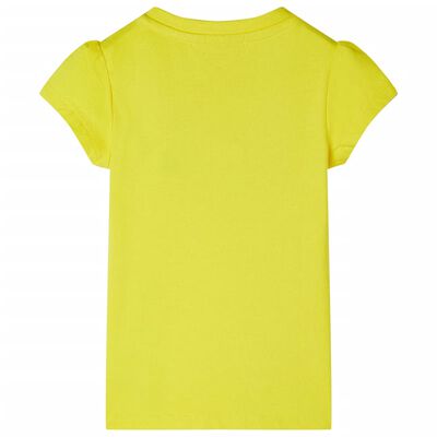 T-shirt de manga curta para criança amarelo-brilhante 104