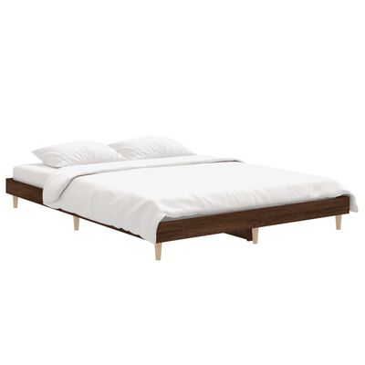 vidaXL Estrutura de cama 135x190cm derivados madeira carvalho castanho