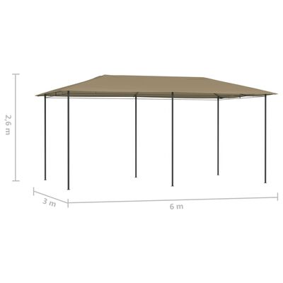 vidaXL Gazebo 2,98x5,3x2,59 m 160 g/m² cinzento-acastanhado