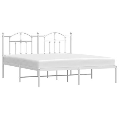 vidaXL Estrutura de cama com cabeceira 160x200 cm metal branco