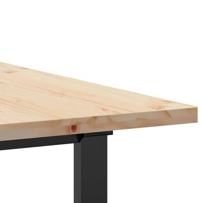 vidaXL Mesa de jantar estrutura em O 160x80x75,5cm pinho/ferro fundido