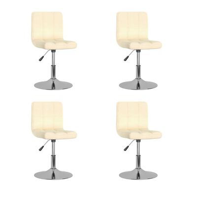 vidaXL Cadeiras de jantar giratórias 4 pcs tecido cor creme