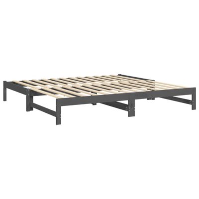 vidaXL Sofá-cama de puxar 2x(100x200) cm pinho maciço cinza