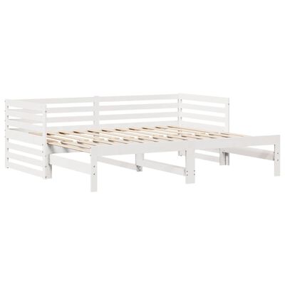 vidaXL Sofá-cama c/ gavetas 90x200cm madeira de pinho maciça branco