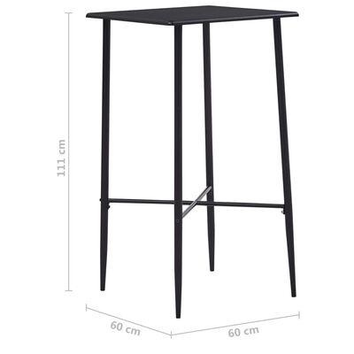 vidaXL 3 pcs conjunto de bar plástico preto