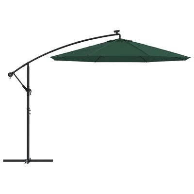 vidaXL Tecido de substituição p/ guarda-sol cantilever 350 cm verde