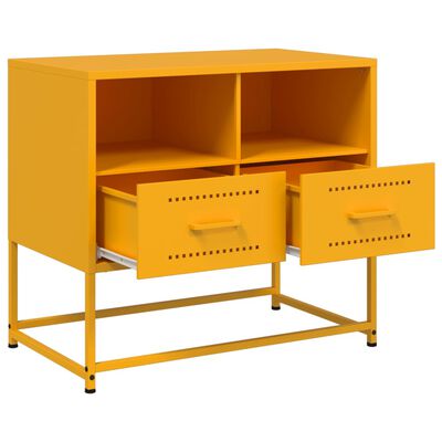 vidaXL Móvel de TV 68x39x60,5 cm aço amarelo mostarda