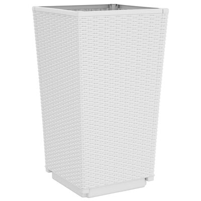 vidaXL Vasos/floreiras 4 pcs 32,5x32,5x57 cm PP branco