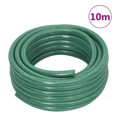 VidaXL Mangueira de jardim com conjunto de encaixe 0,5" 10 m PVC verde