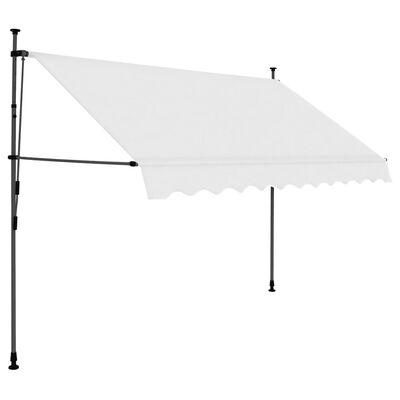 vidaXL Toldo retrátil manual com LED 250 cm creme