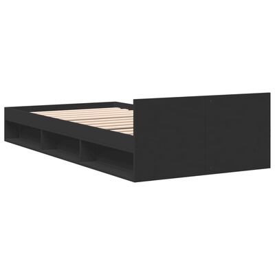 vidaXL Estrutura cama c/ gaveta 75x190 cm derivados de madeira preto