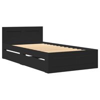 vidaXL Estrutura cama cabeceira 75x190 cm derivados de madeira preto