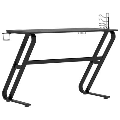 vidaXL Secretária de gaming c/ pernas em forma de ZZ 110x60x75cm preto