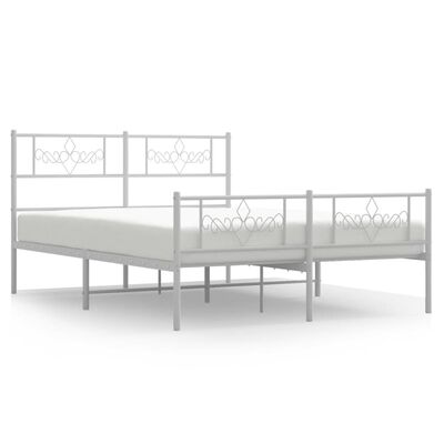 vidaXL Estrutura de cama com cabeceira e pés 120x190 cm metal branco