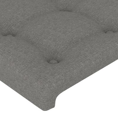 vidaXL Cabeceira de cama c/ abas tecido 183x23x78/88cm cinzento-escuro