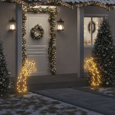vidaXL Decoração de Natal meteoro c/ luz e estacas 115 luzes LED 85 cm