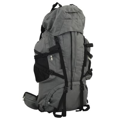 vidaXL Mochila para caminhadas 60 L tecido oxford cinzento