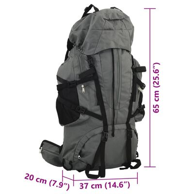 vidaXL Mochila para caminhadas 60 L tecido oxford cinzento