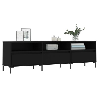 vidaXL Móvel de TV 150x30x44,5 cm derivados de madeira preto