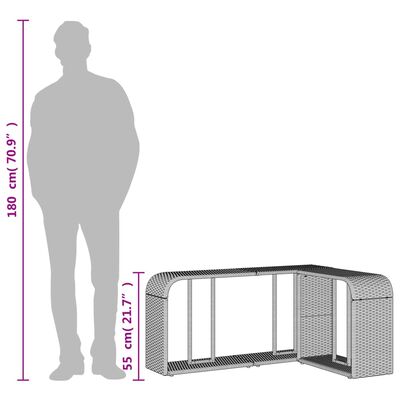 vidaXL Prateleiras de arrumação 2 pcs vime PE cinzento-claro