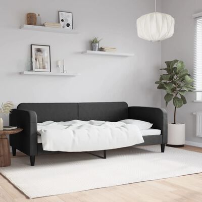 vidaXL Sofá-cama 90x200 cm tecido preto