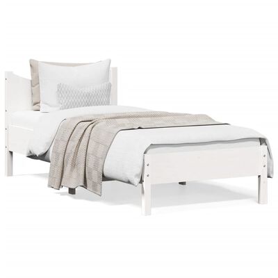 vidaXL Cama sem colchão 100x200 cm madeira de pinho maciça branco