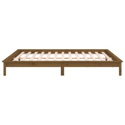 vidaXL Estrutura de cama c/ LEDs 200x200cm madeira maciça castanho mel