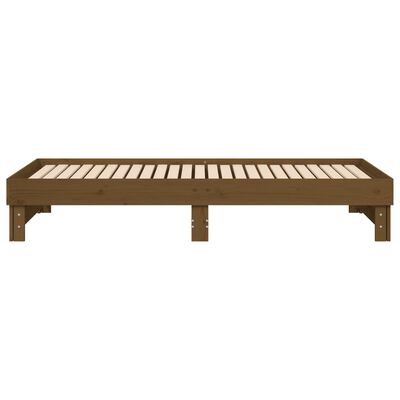 vidaXL Sofá-cama de puxar 2x(100x200) cm pinho maciço castanho-mel