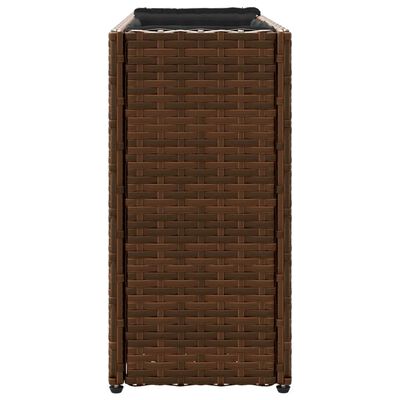 vidaXL Floreira de jardim com 2 vasos 2pcs 90x20x40cm vime PE castanho