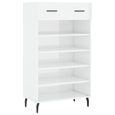 vidaXL Sapateira 60x35x105 cm derivados de madeira branco brilhante