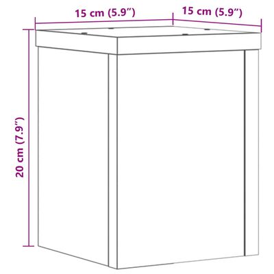 vidaXL Suportes p/ plantas 2 pcs 15x15x20 cm derivados madeira branco